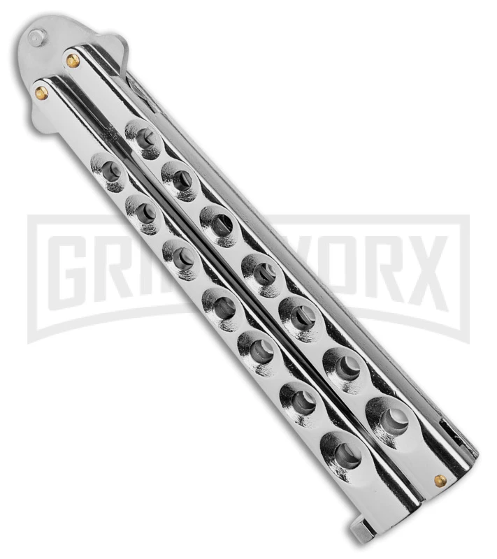 Kriss Blade Silver Butterfly Balisong Knife - Satin Plain 4 Kriss Blade Silver Butterfly Balisong Knife - Satin Plain - Image 2