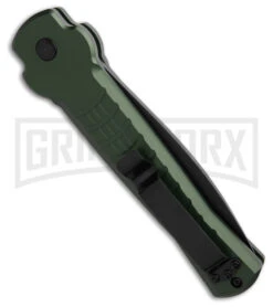 AKC X-treme Ace1 Green Automatic Knife - Black Plain -Kershaw Store AKC Ace Automatic Knife Dark Green 3in Black BHQ 189107 td side large