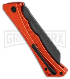 AKC Smarty Orange W/Black Bolster Automatic Knife Reverse Tanto - Black SW Plain -Kershaw Store AKC Smarty AK Orange w Black Bolster 3in BSW BHQ 184676 td side large