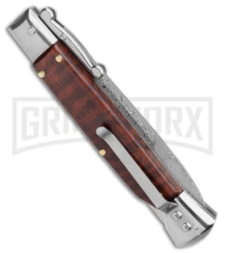AKC Swinguard 9" Snakewood (Damascus Bayonet Blade) -Kershaw Store AKC Swinguard 9in Snakewood Damascus Bayo GX 4274 jr side large
