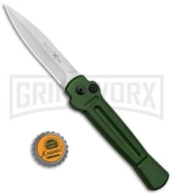 AKC X-treme Ace Green Automatic Knife - Satin Plain -Kershaw Store AKC X treme Ace Auto Green SW BHQ 125448 jr bottlecap large