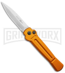 AKC X-treme Ace Orange Automatic Knife - Satin Plain
