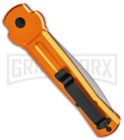 AKC X-treme Ace Orange Automatic Knife - Satin Plain -Kershaw Store AKC X treme Ace Auto Orange Satin BHQ 136149 jr side large