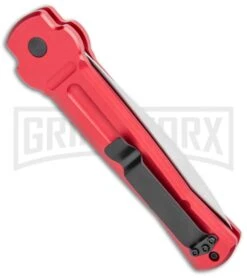 AKC X-treme Ace Red Automatic Knife - Satin Plain -Kershaw Store AKC X treme Ace Auto Red Satin BHQ 105468 jr side large