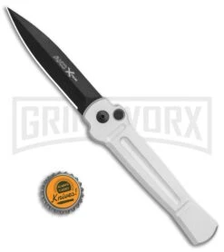 AKC X-treme Ace Silver Black Automatic Knife 9 AKC X-treme Ace Silver Black Automatic Knife -Kershaw Store AKC X treme Ace Auto Silver Black BHQ 113942 jr bottlecap large