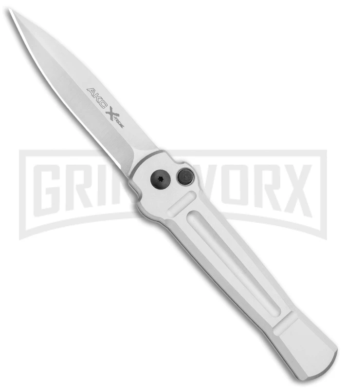 AKC X-treme Ace Silver Automatic Knife - Satin Plain 3 AKC X-treme Ace Silver Automatic Knife - Satin Plain
