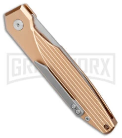 AKC X-treme Dandy Tan Aluminum Automatic Knife (Stonewash) -Kershaw Store AKC X treme Dandy Tan Aluminum Auto SW BHQ 176851 jr side large