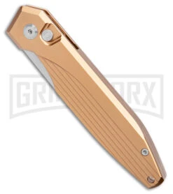 AKC X-treme Dandy Tan Aluminum Automatic Knife (Stonewash) -Kershaw Store AKC X treme Dandy Tan Aluminum Auto SW BHQ 176851 jr spine large