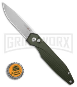 AKC X-treme Dandy Green Aluminum Automatic Knife - SW Plain -Kershaw Store AKC Xtreme Dandy Green Aluminum AK Satin BHQ 174570 td size large