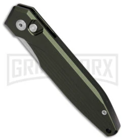 AKC X-treme Dandy Green Aluminum Automatic Knife - SW Plain -Kershaw Store AKC Xtreme Dandy Green Aluminum AK Satin BHQ 174570 td spine large