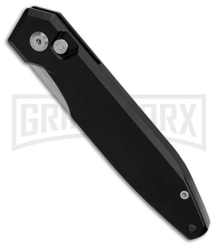 AKC X-treme Dandy Black Aluminum Automatic Knife - Stonewash Plain 4 AKC X-treme Dandy Black Aluminum Automatic Knife - Stonewash Plain - Image 2