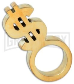 American Made Knuckles 1-Finger Polished Brass Pay Up-One Knuckle Weight