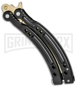 Andux CS Black Balisong Butterfly Trainer - Gold Holes 8 Andux CS Black Balisong Butterfly Trainer - Gold Holes -Kershaw Store Andux C S Black Balisong Butterfly Trainer Gold Holes AB000929 BP 24577 jr side large