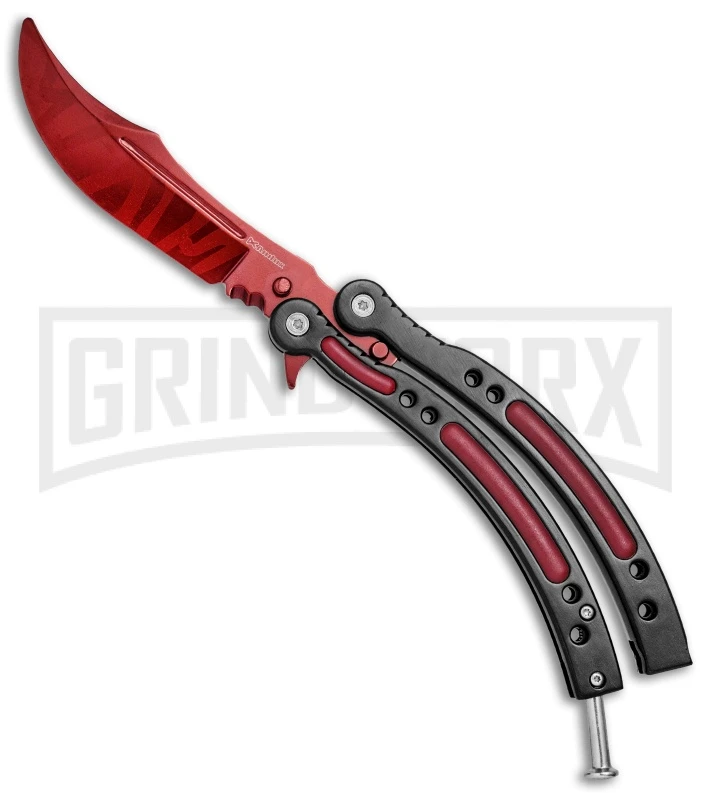 Andux CS Red/Black Balisong Butterfly Trainer - Red Plain 3 Andux CS Red/Black Balisong Butterfly Trainer - Red Plain