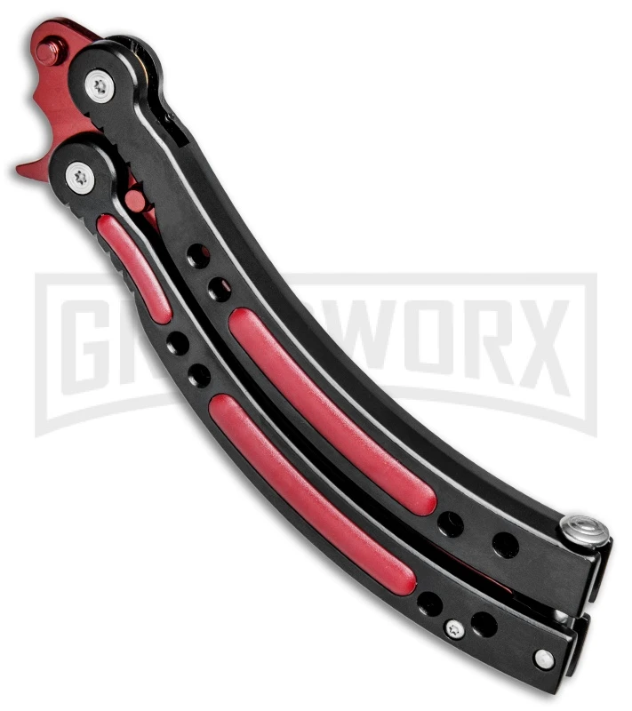 Andux CS Red/Black Balisong Butterfly Trainer - Red Plain 4 Andux CS Red/Black Balisong Butterfly Trainer - Red Plain - Image 2