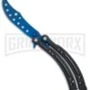Andux CS Black Balisong Butterfly Trainer - Blue Holes -Kershaw Store Andux CS Black trainer blue holes BP 24579 er large
