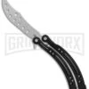 Andux CS Black Balisong Butterfly Trainer - Satin Holes 1 Andux CS Black Balisong Butterfly Trainer - Satin Holes -Kershaw Store Andux CS black trainer satin holes BP 24582 er large