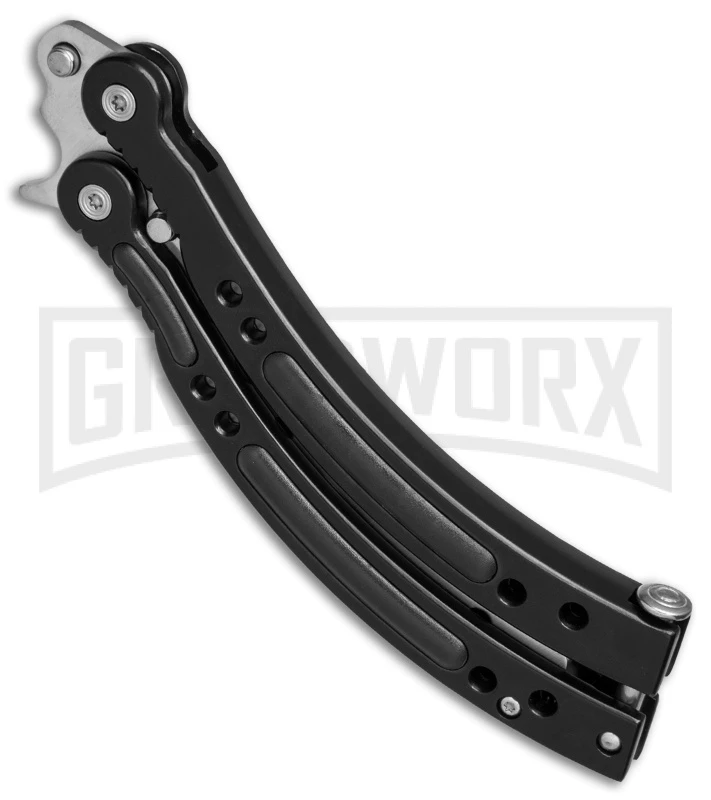 Andux CS Black Balisong Butterfly Trainer - Satin Holes 4 Andux CS Black Balisong Butterfly Trainer - Satin Holes - Image 2