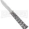 Andux Skull Fly Gray Butterfly Knife - Polished Bayo