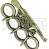 Antique Bronze AK47 Four Hole Paper Weight Knuckles -Kershaw Store Antique Bronze AK47 Knuckles GX 37442 jr side large