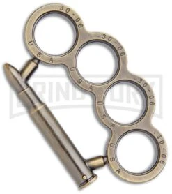 Antique Bronze Bullet Paper Weight Belt Buckle 4-Finger Knuckles