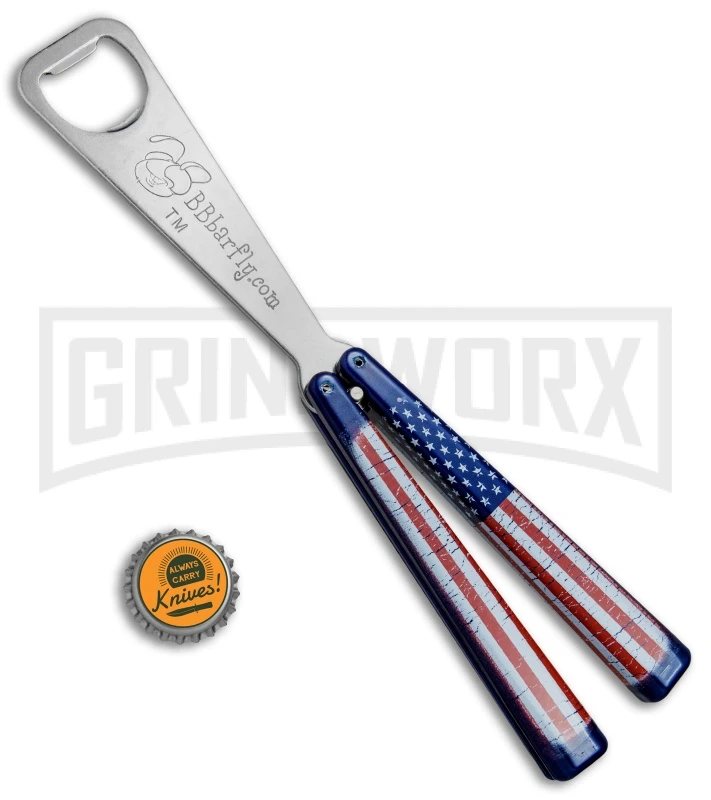 BB Barfly Wild American Flag Bottle Opener Butterfly Trainer 4TH18 5 BB Barfly Wild American Flag Bottle Opener Butterfly Trainer 4TH18 - Image 3