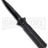 Dwarf Black Balisong Butterfly Knife - Black Plain -Kershaw Store BP black butterfly wg860 large