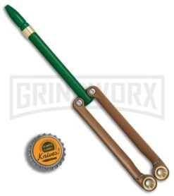 BaliYo By Spyderco Butterfly Pen Flipper Green/Brown 12 BaliYo By Spyderco Butterfly Pen Flipper Green/Brown -Kershaw Store BaliYo by Spyderco Butterfly Pen Fisher Space Pen Green Brown USA Made BHQ 71877 er bottlecap large