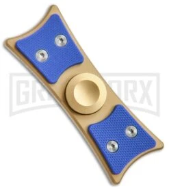 Bastion Large EDC Fidget Spinner - Gold Titanium/Blue G-10