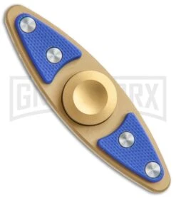 Bastion Small EDC Fidget Spinner - Gold Titanium/Blue G-10
