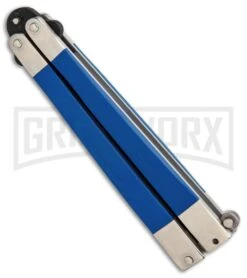 Bear & Son Blue G-10 Butterfly Knife - Black Plain -Kershaw Store Bear Butterfly Knive blue G10 handles Black Plain BHQ 87253 er side 2 large