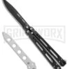 Bear OPS Bear Song IV Black Balisong Butterfly Knife W/Trainer - Black Plain -Kershaw Store Bear Ops Bear Song IV Butterfly Black Aluminum Trainer Black BHQ 75569 jr large