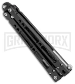 Bear OPS Bear Song IV Black Balisong Butterfly Knife W/Trainer - Black Plain -Kershaw Store Bear Ops Bear Song IV Butterfly Black Aluminum Trainer Black BHQ 75569 jr spine large