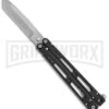 Bear OPS Bear-Song IV Black Tanto Butterfly Knife - Bead Blast Plain -Kershaw Store Bear Ops Bear Song IV tanto black bb BHQ 39364 er large