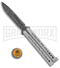 Bear Ops Bear Song VIII Gray Butterfly Knife - Bayonet Damascus Plain -Kershaw Store Bear Ops Bear Song VIII Butterfly Black Damascus BHQ 114827 jr bottlecap large