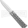 Bear Ops Bear Song VIII Small Gray Butterfly Knife - Bayonet Satin Plain -Kershaw Store Bear Ops Bear Song VIII Small Butterfly Gray Satin Bayo BHQ 145125 jr large
