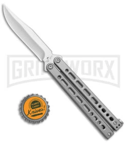 Bear Ops Bear Song VIII Small Gray Butterfly Knife - Clip Point Satin Plain 9 Bear Ops Bear Song VIII Small Gray Butterfly Knife - Clip Point Satin Plain -Kershaw Store Bear Ops Bear Song VIII Small Butterfly Gray Satin CP BHQ 145121 jr bottlecap large