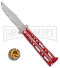 Bear & Son Knives Red Large 117 Balisong Butterfly Knife - Satin Plain 4TH18 9 Bear & Son Knives Red Large 117 Balisong Butterfly Knife - Satin Plain 4TH18 -Kershaw Store Bear Son 117 large butterfly knife red satin BHQ 72584 er bottlecap large
