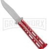 Bear & Son Knives Red Large 117 Balisong Butterfly Knife - Satin Plain 4TH18 1 Bear & Son Knives Red Large 117 Balisong Butterfly Knife - Satin Plain 4TH18 -Kershaw Store Bear Son 117 large butterfly knife red satin BHQ 72584 er large