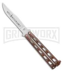 Bear & Son 30th Anniversary 114 Copper Vein Butterfly Knife - Satin Plain