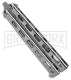 Bear & Son Knives SS14 Stainless Steel Butterfly Knife - Clip Point Bead Blast -Kershaw Store Bear Son Knives SS14 Stainless Steel Butterfly Knife CP BB BHQ 87939 td side large