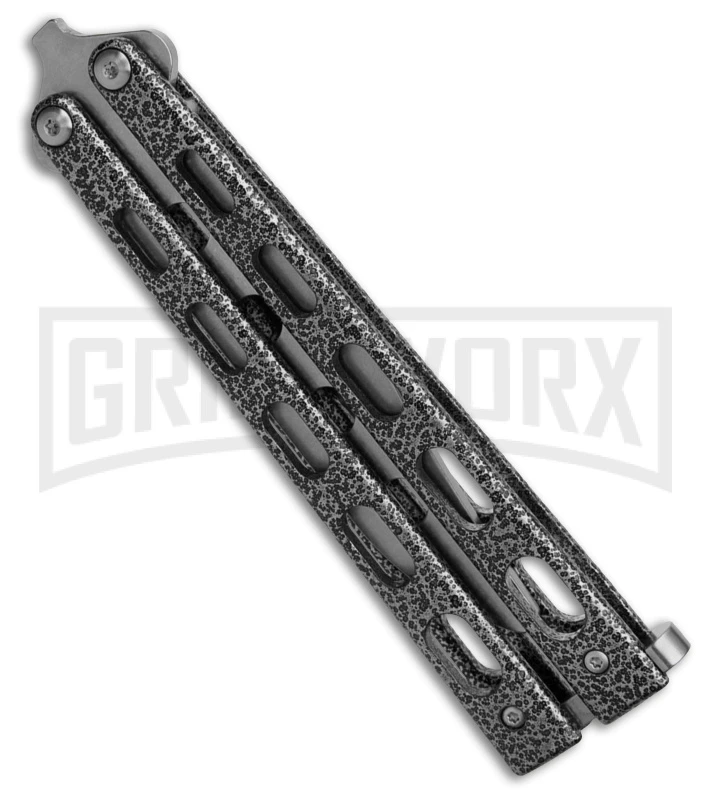 Bear & Son Knives 114 Silver Balisong Trainer Butterfly Knife - Satin Plain 4 Bear & Son Knives 114 Silver Balisong Trainer Butterfly Knife - Satin Plain - Image 2