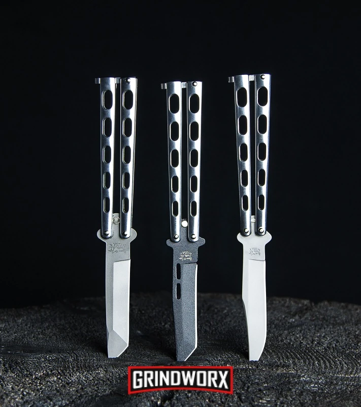 Bear & Son Knives 15 Stainless Steel Butterfly Knife - Tanto Black Plain 7 Bear & Son Knives 15 Stainless Steel Butterfly Knife - Tanto Black Plain - Image 5