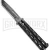 Bear & Son 115TAND Tanto Black Butterfly Knife - Damascus Plain 1 Bear & Son 115TAND Tanto Black Butterfly Knife - Damascus Plain -Kershaw Store Bear Son Tanto Butterfly Blk Dmscs 115TAND BHQ 50075 jr 1 large