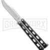Bear And Son Knives 113B Small Black Balisong Butterfly Knife - Satin Plain