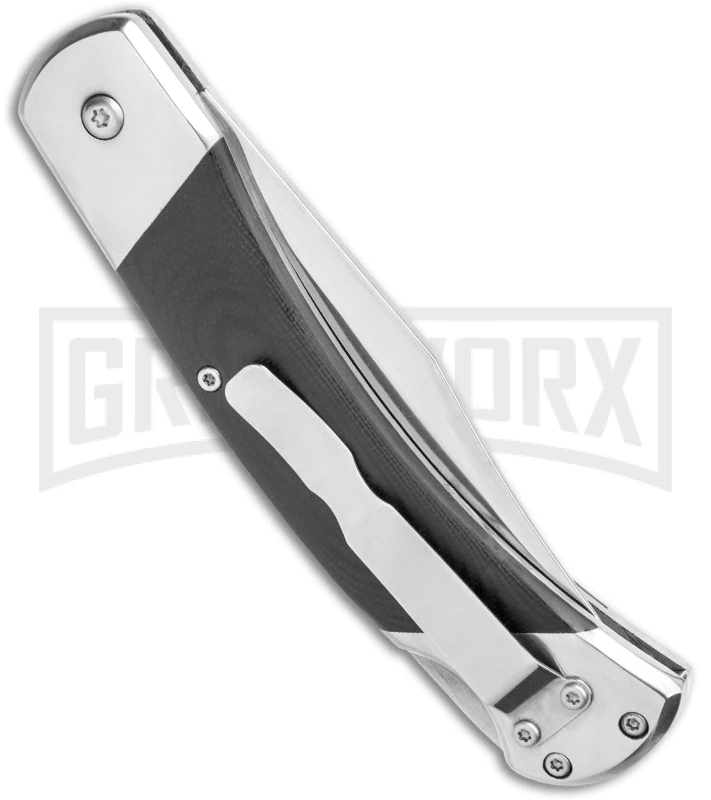 Bear And Son Black G-10 Automatic Lockback Knife - Satin Plain GA97 5 Bear And Son Black G-10 Automatic Lockback Knife - Satin Plain GA97 - Image 3