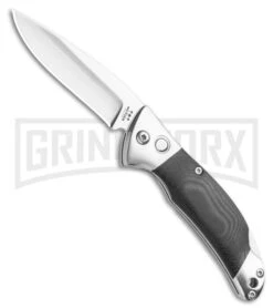 Bear And Son Black G-10 Automatic Lockback Knife - Satin Plain