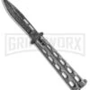 Bear & Son 115DSV Silver Vein Butterfly Knife - Damascus Plain -Kershaw Store Bear and Son Butterfly Black Damascus 115DSV BHQ 83522 jr large