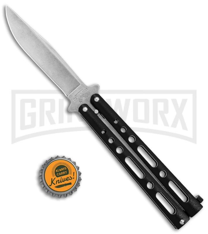 Bear & Son Butterfly Knife Black Steel - Clip Point Plain 6 Bear & Son Butterfly Knife Black Steel - Clip Point Plain - Image 4