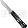 Bear & Son Butterfly Knife Black Steel - Clip Point Plain -Kershaw Store Bear and Son Butterfly Black SW BHQ 135110 jr large
